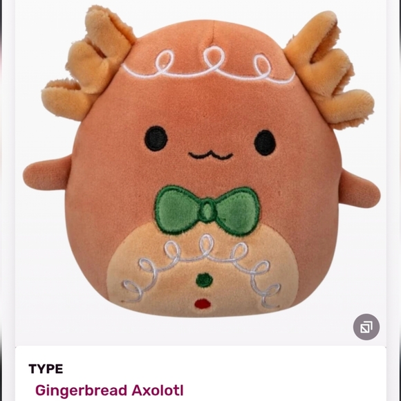 Squishmallows Other - Den Gingerbread Axolotl Squishmallows Plush 5" Inch christmas